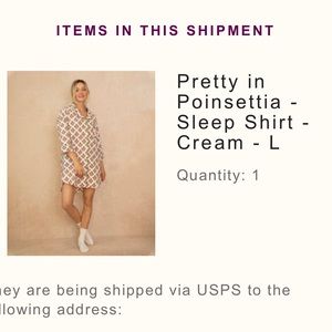 Printfresh sleep shirt poinsettia Large